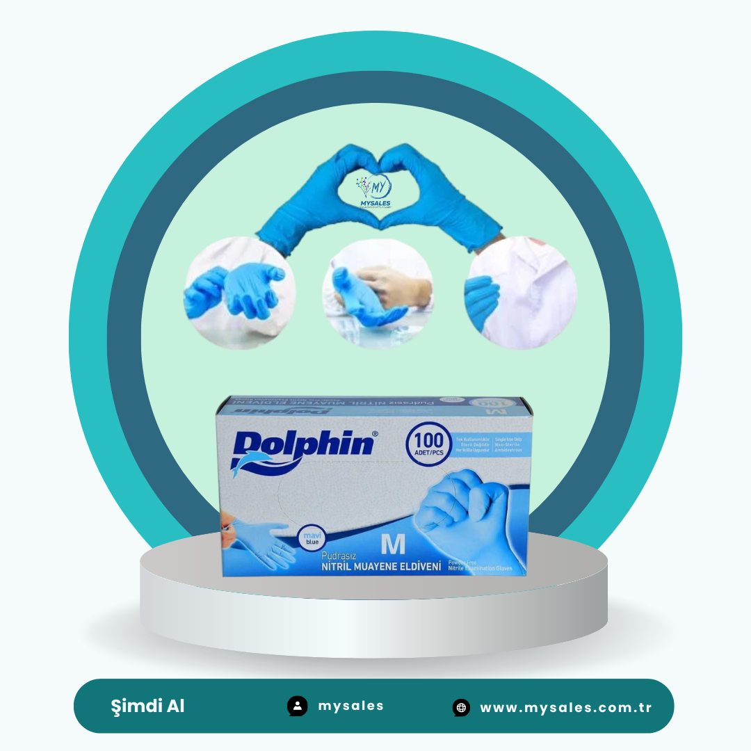 MAVİ NİTRİL MUAYENE ELDİVENİ PUDRASIZ M