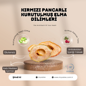 HEDİYELİK KURUTULMUŞ DİLİM PANCARLI YEŞİL ELMA 