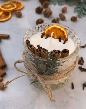 TARÇINLI VE PORTAKALLI MUM 