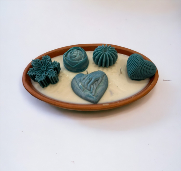 KAR TANESİ, GÜL, KALPLİ KARIŞIK MUM 