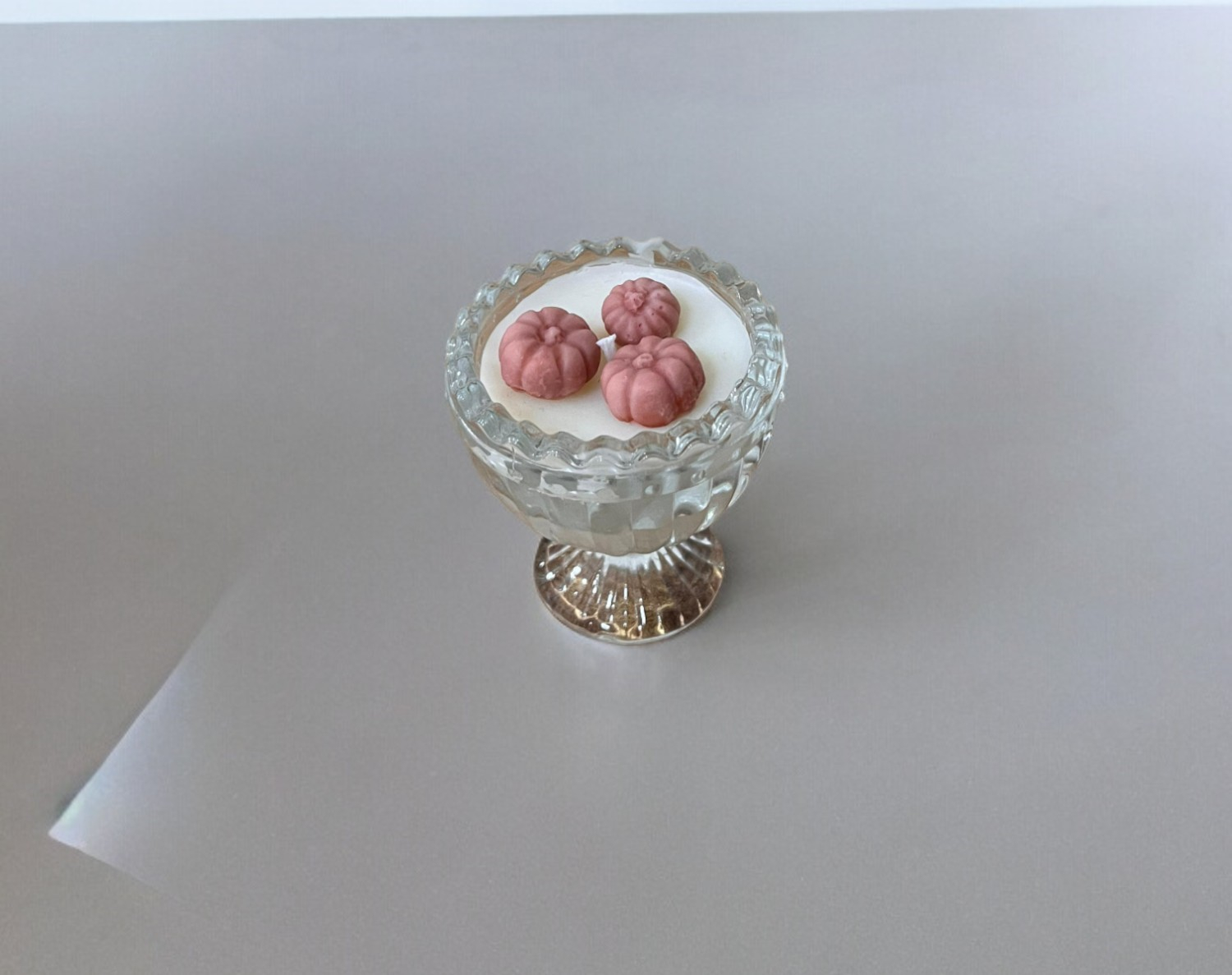 Küçük Cam İçerisinde Bal Kabaklı Mum