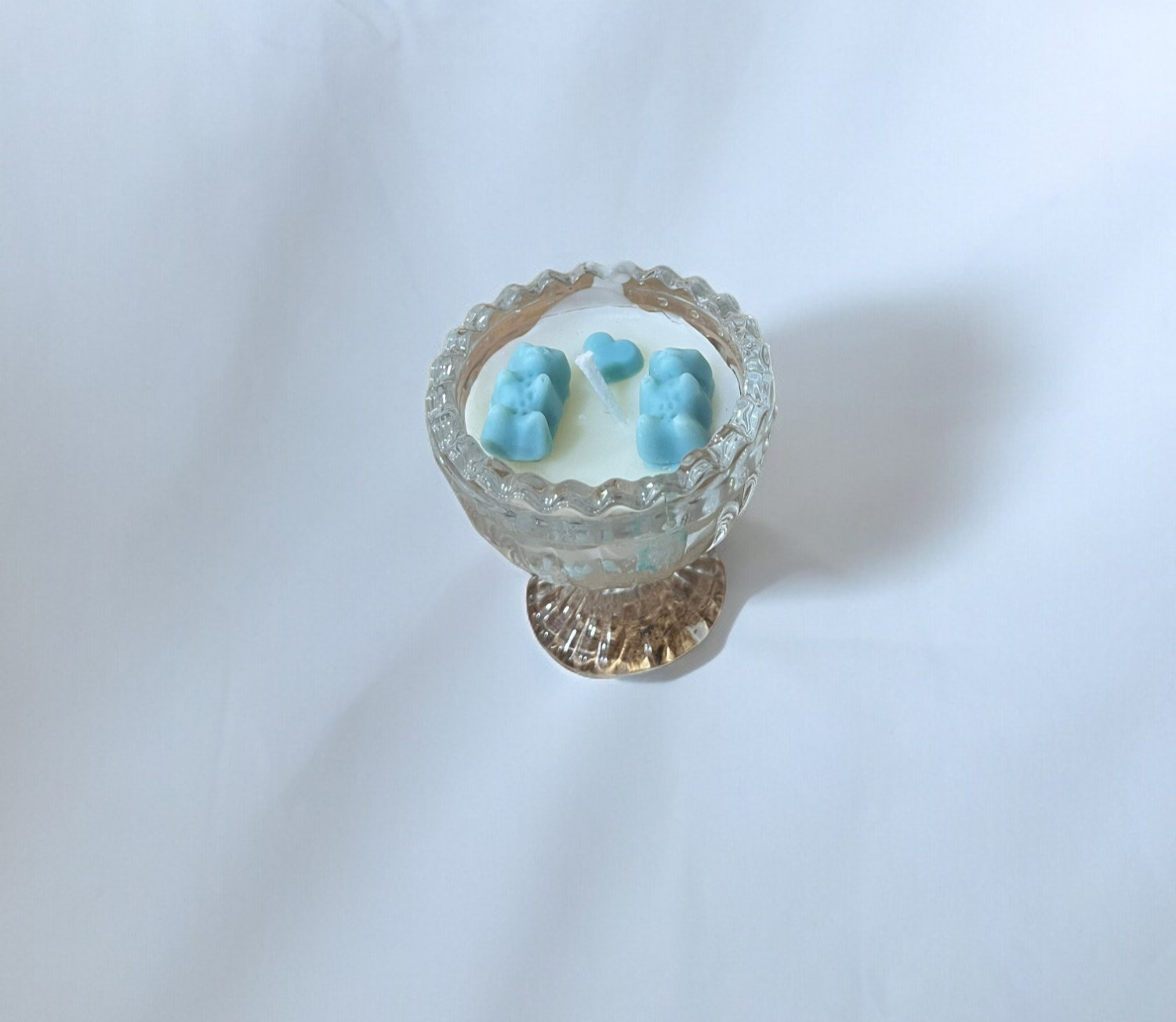 Küçük Cam İçerisinde Jelibon Ayıcıklı Mum