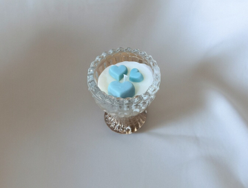 Küçük Cam İçerisinde Kalpli Mum 