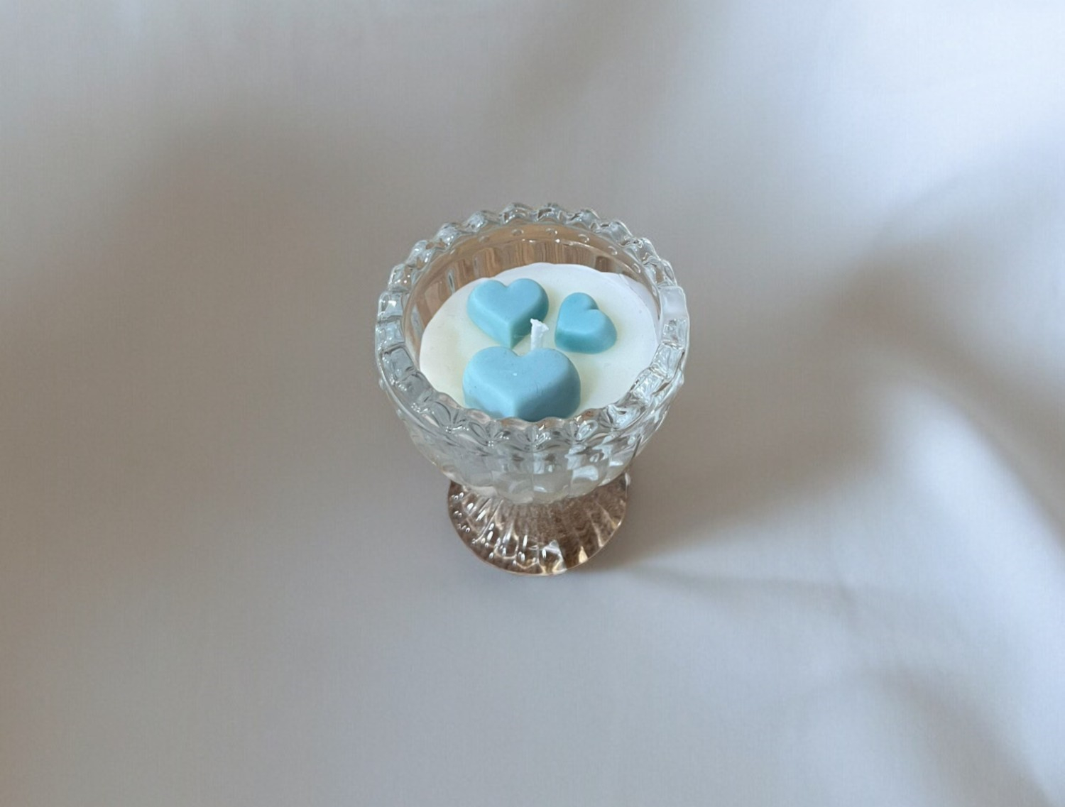 Küçük Cam İçerisinde Kalpli Mum