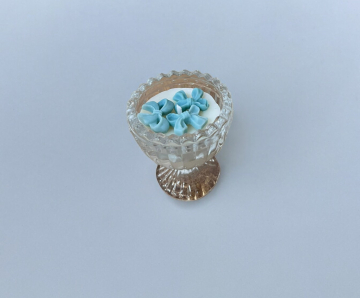 Küçük Cam İçerisinde Kurdeleli Mum 